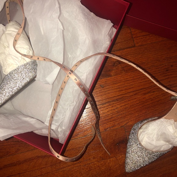 VALENTINO Glitter Pointed-Toe Ankle-Wrap Pump - Picture 7 of 8